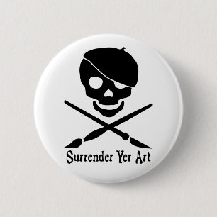 Badge Rond 5 Cm Bouton de pirate d'artiste