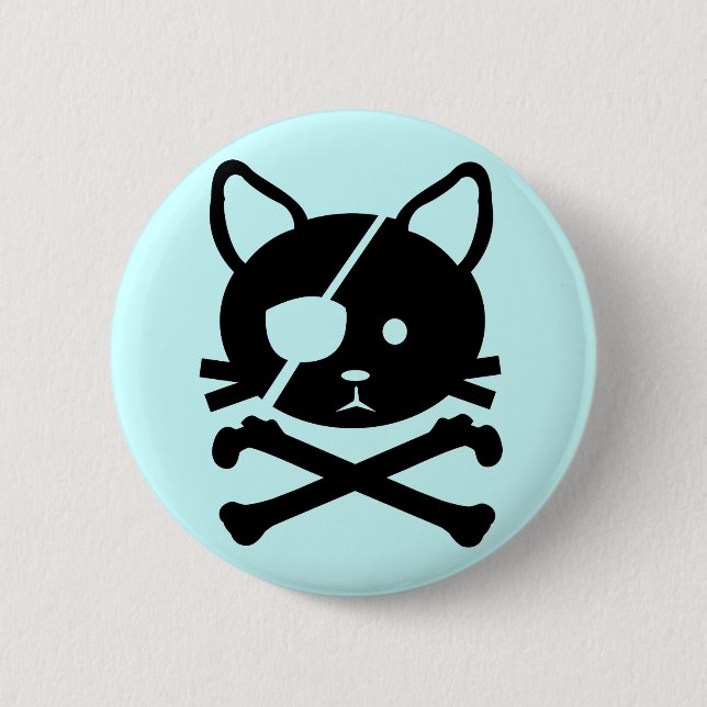 Badge Rond 5 Cm Bouton de pirate de chat (Devant)