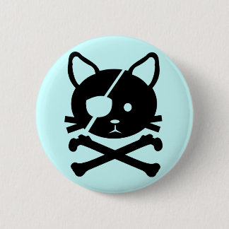 Badge Rond 5 Cm Bouton de pirate de chat