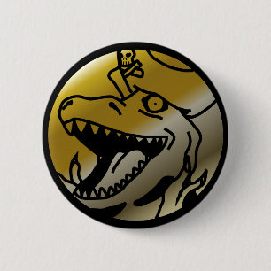 Badge Rond 5 Cm Bouton de pirate de dinosaure