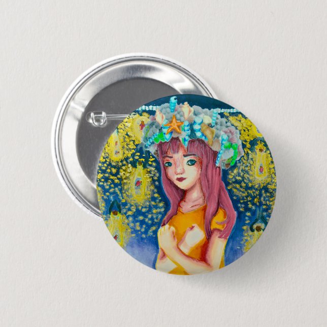 Badge Rond 5 Cm Bouton de plage Mystic Firefly (Devant & derrière)