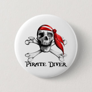 Badge Rond 5 Cm Bouton de plongeur de pirate