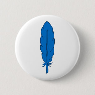Badge Rond 5 Cm Bouton de plume bleu clan SCA