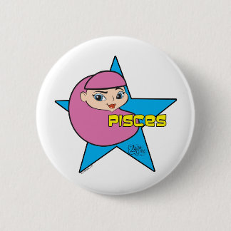 Badge Rond 5 Cm Bouton de Poissons