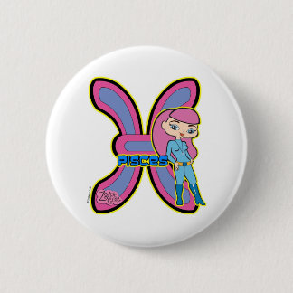 Badge Rond 5 Cm Bouton de Poissons