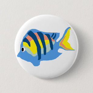 Badge Rond 5 Cm Bouton de poissons de commandant de sergent