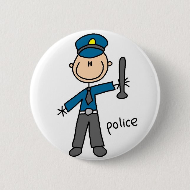 Badge Rond 5 Cm Bouton de policier (Devant)