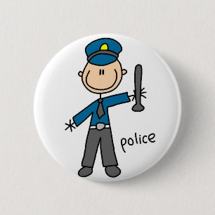 Badge Rond 5 Cm Bouton de policier