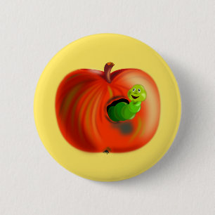 Badge Rond 5 Cm Bouton de pomme drôle
