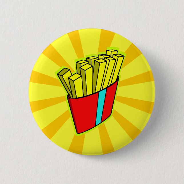 Badge Rond 5 Cm Bouton de POMMES FRITES (Devant)
