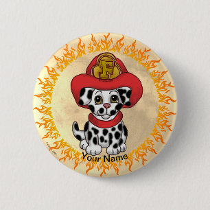 Badge Rond 5 Cm Bouton de pompier Puppy Dog 