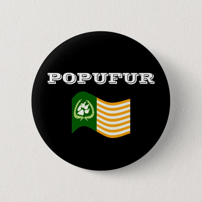 Badge Rond 5 Cm Bouton de Popufur (Devant)