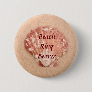 Badge Rond 5 Cm Bouton de porteur d'alliances de mariage de plage