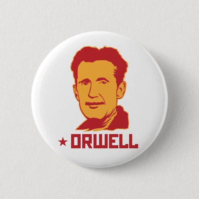 Badge Rond 5 Cm Bouton de portrait de George Orwell (Devant)