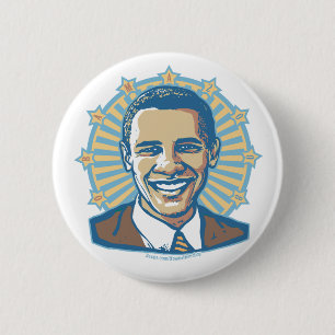 Badge Rond 5 Cm Bouton de portrait de halo d'Obama