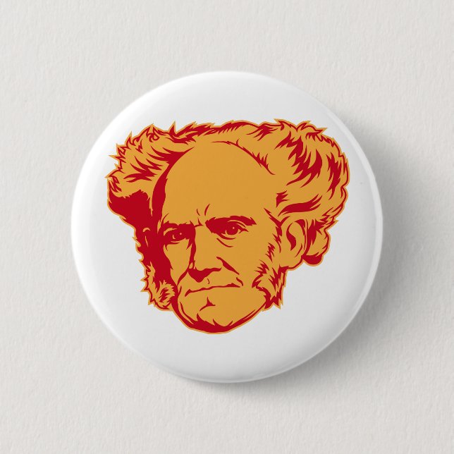 Badge Rond 5 Cm Bouton de portrait de Schopenhauer (Devant)