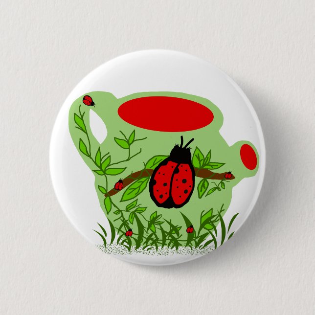 Badge Rond 5 Cm Bouton de pot de thé d'insecte de Madame (Devant)