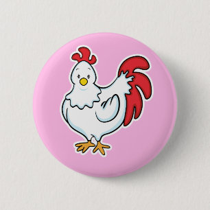 Badge Rond 5 Cm Bouton de poulet