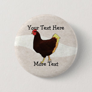Badge Rond 5 Cm Bouton de poulet