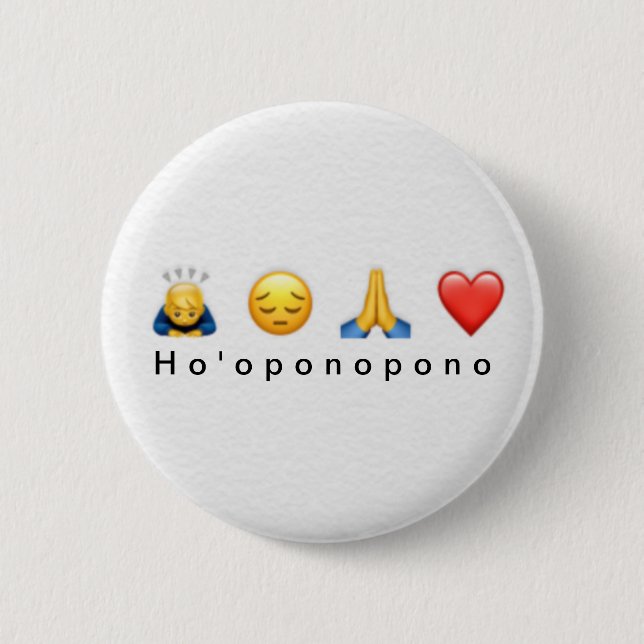 Badge Rond 5 Cm Bouton de prière Ho’oponopono (Devant)