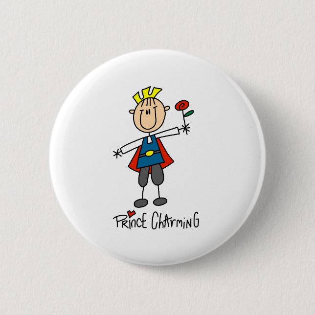 Badge Rond 5 Cm Bouton de prince charme (Devant)