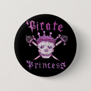 Badge Rond 5 Cm Bouton de princesse de pirate