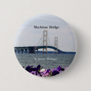 Badge Rond 5 Cm Bouton de printemps du pont Mackinac St. Ignace