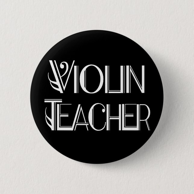 Badge Rond 5 Cm Bouton de professeur de violon (Devant)