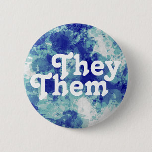 Badge Rond 5 Cm Bouton de pronom personnalisable They/Them