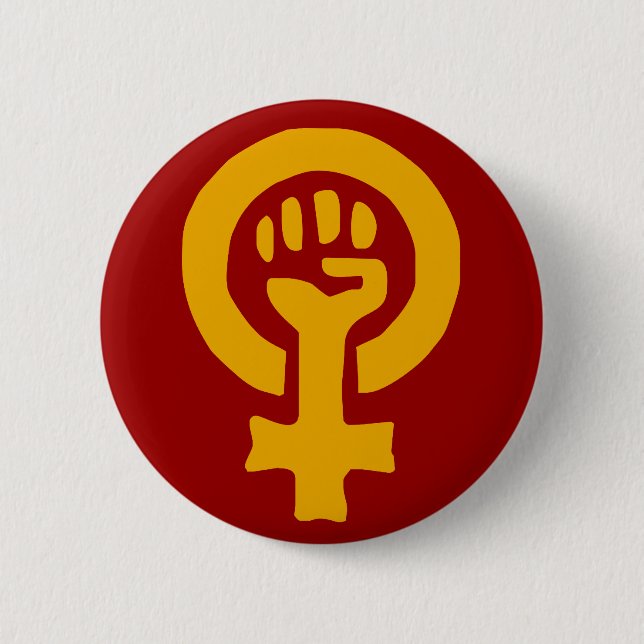 Badge Rond 5 Cm Bouton de puissance de femme (Devant)