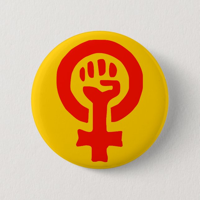 Badge Rond 5 Cm Bouton de puissance de femme (Devant)