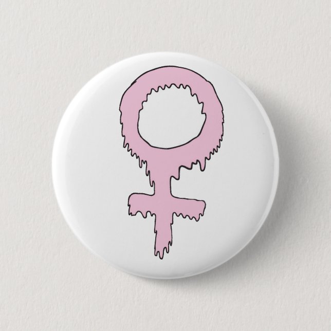 Badge Rond 5 Cm Bouton de puissance de fille (Devant)