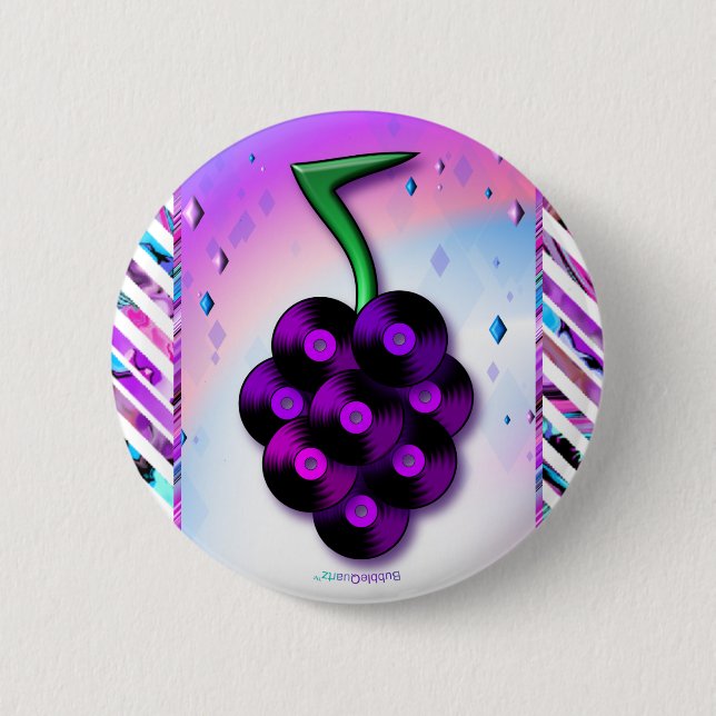 Badge Rond 5 Cm Bouton de raisins de disque vinyle (Devant)
