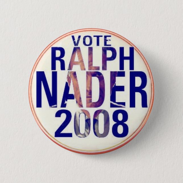 Badge Rond 5 Cm Bouton de Ralph Nader 2008 (Devant)
