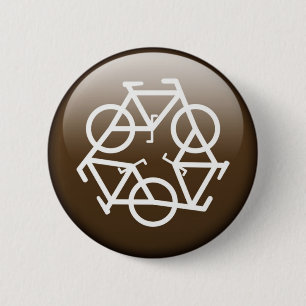 Badge Rond 5 Cm bouton de recyclage marron par Petr Kratochvil
