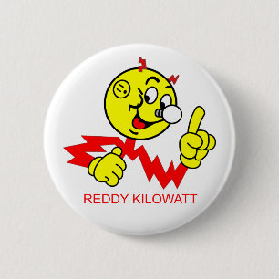 Badge Rond 5 Cm Bouton de Reddy Kilowatt très amusant