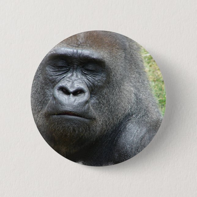 Badge Rond 5 Cm Bouton de regard de gorille (Devant)