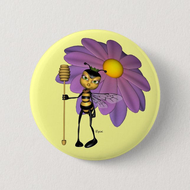 Badge Rond 5 Cm Bouton de reine des abeilles (Devant)