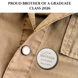 Badge Rond 5 Cm Bouton de remise de diplômes – Fièrement FRÈRE de 