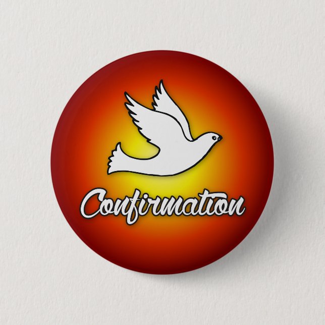 Badge Rond 5 Cm Bouton de remplissage, colombe religieuse sur le r (Devant)