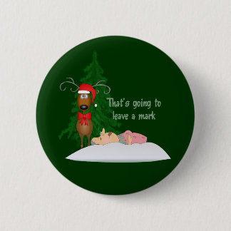 Badge Rond 5 Cm Bouton de renne et de grand-maman