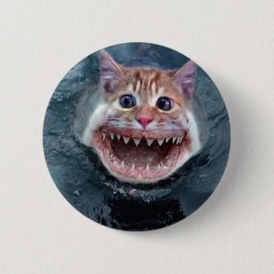 Badge Rond 5 Cm Bouton de requin de chat