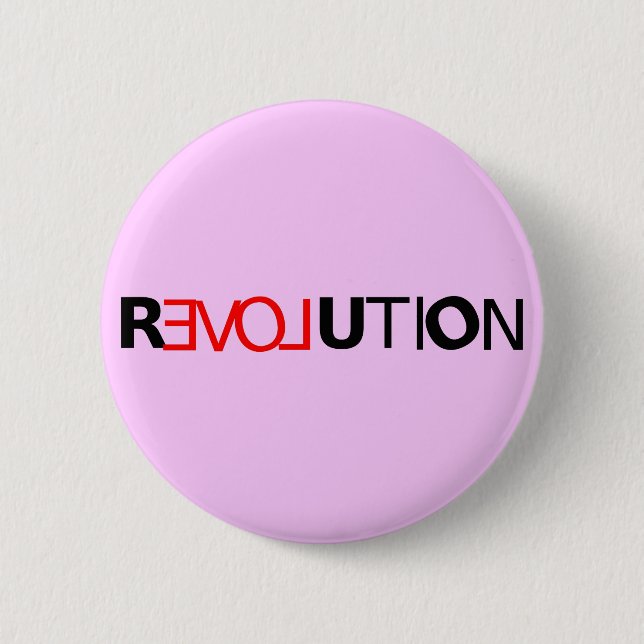 Badge Rond 5 Cm Bouton de révolution d'amour (Devant)