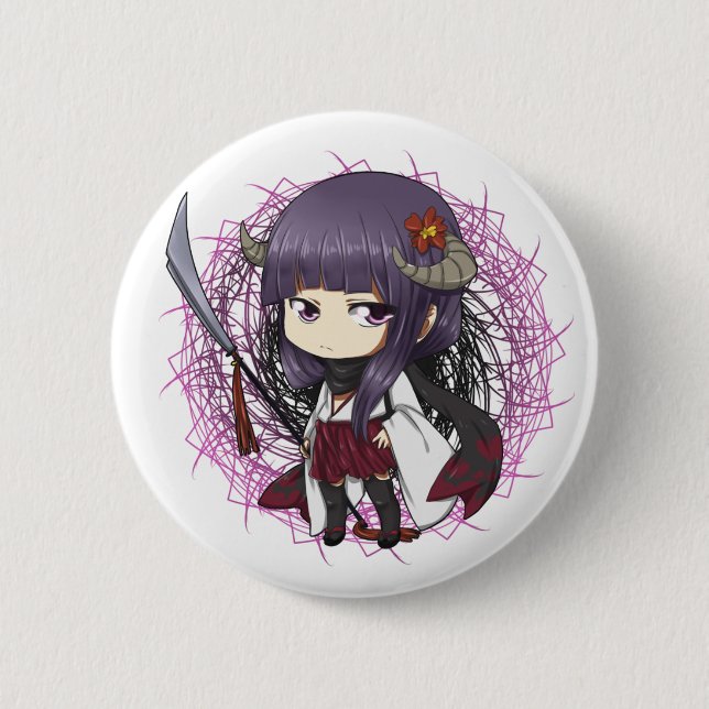 Badge Rond 5 Cm Bouton de Ririchio Youkai (Devant)