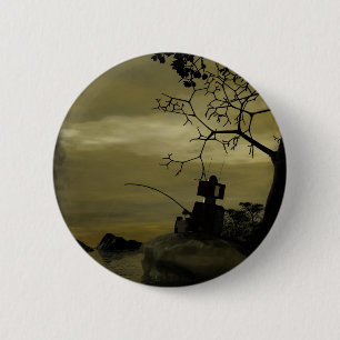 Badge Rond 5 Cm Bouton de robot de pêche