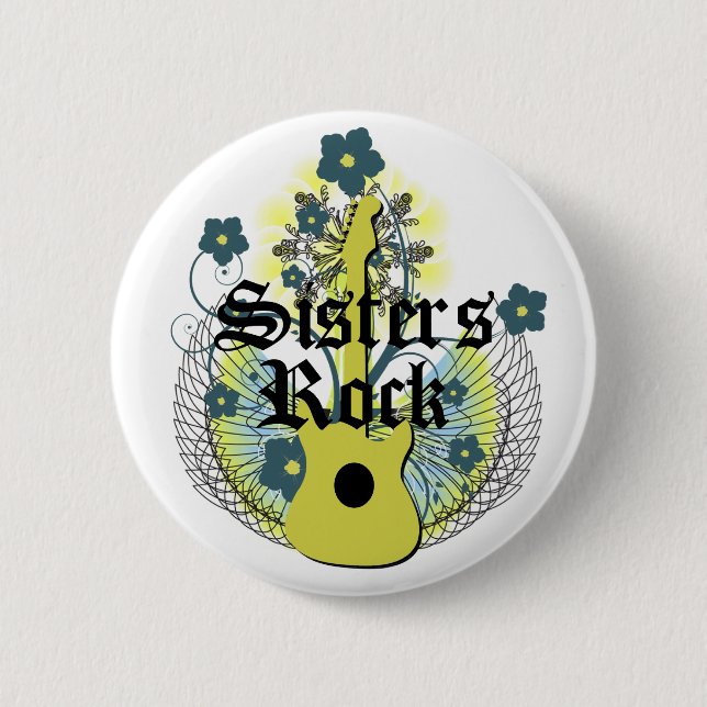 Badge Rond 5 Cm Bouton de roche de soeurs (Devant)