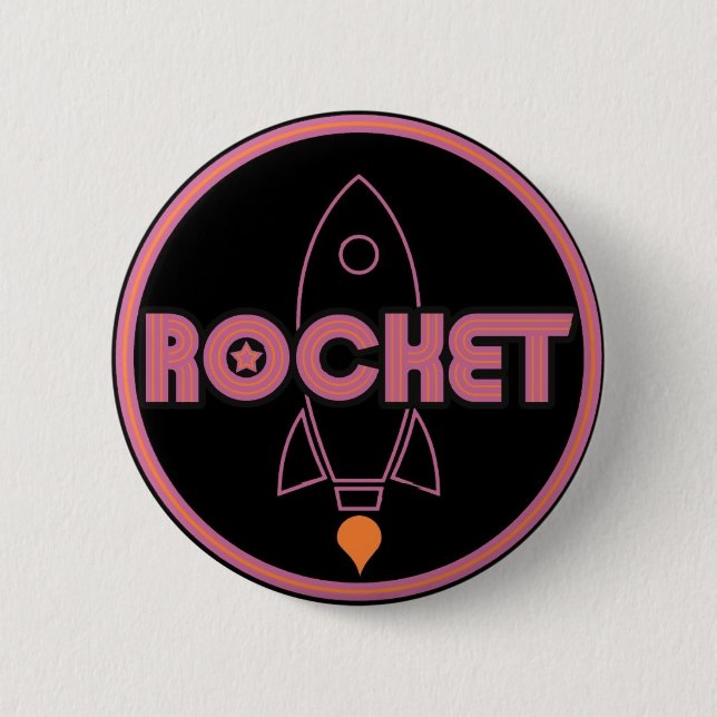 Badge Rond 5 Cm Bouton de Rocket ! (Devant)