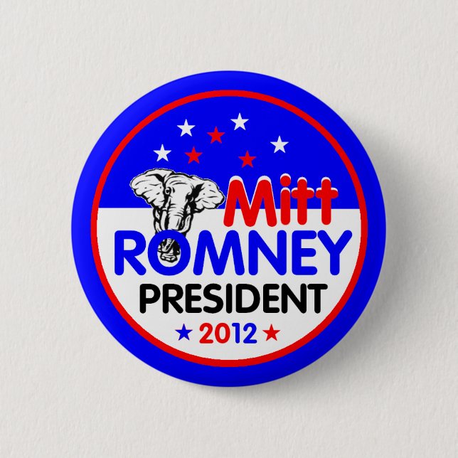 Badge Rond 5 Cm Bouton de Romney 2012 (Devant)