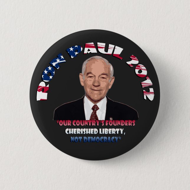 Badge Rond 5 Cm Bouton de Ron Paul 2012 CLND (Devant)