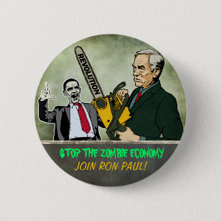 Badge Rond 5 Cm Bouton de Ron Paul d'économie de zombi